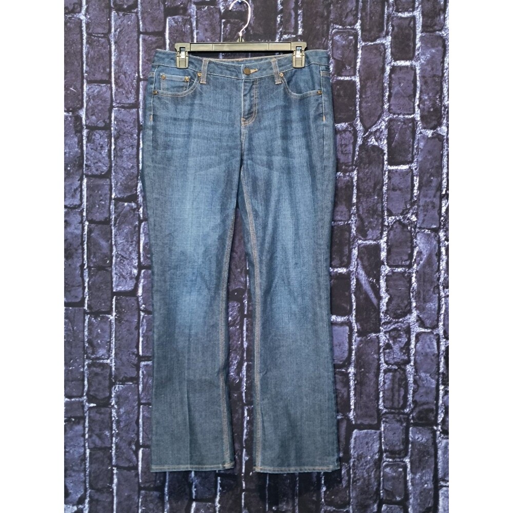 New York & Company Curvy Women's Denim Jeans Size 10 Petite Blue Bootcut Pants